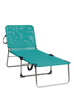 Cama playa aluminio sin muelles textil fibreline turquesa. Alco 1070ALF-030 - 1 