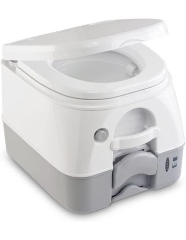 WC portátil descarga agua a presión, blanco/beige. Dometic Poti 972  - 1 