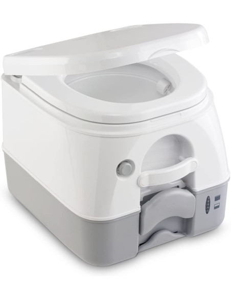 WC portátil descarga agua a presión, blanco/beige. Dometic Poti 972  - 1 