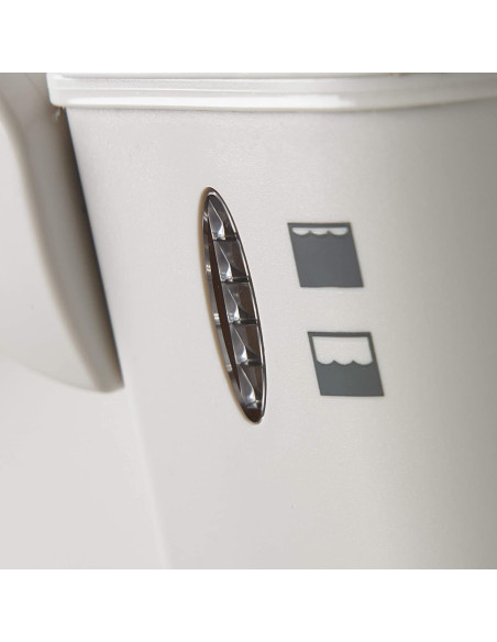 WC portátil descarga agua a presión, blanco/beige. Dometic Poti 972  - 4 