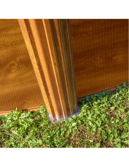 Piscina elevada redonda Ø240x120cm chapa imitación madera. Gre KIT240W  - 5 