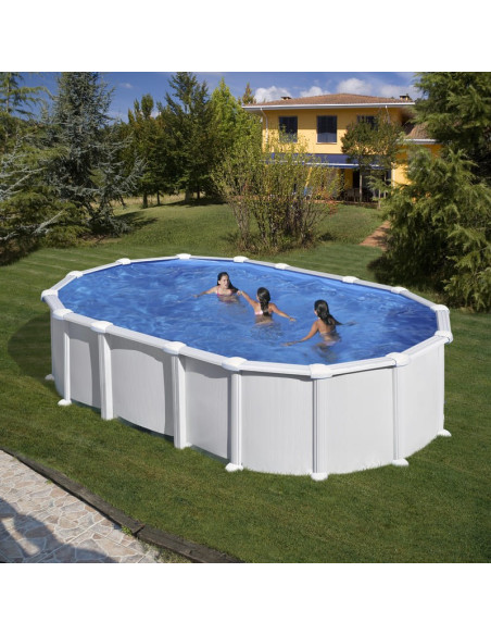 Piscina elevada ovalada chapa blanca 610X375X132cmS. Gre KITPROV6188  - 1 
