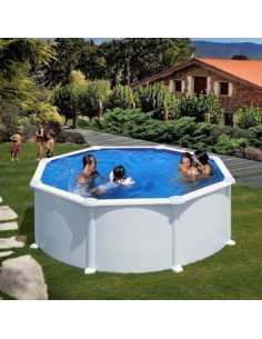 Piscina elevada redonda chapa blanca Ø350x132cms. Gre KITPR358  - 1 