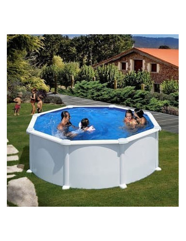 Piscina elevada redonda chapa blanca Ø350x132cms. Gre KITPR358  - 1 