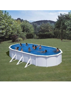 Piscina elevada ovalada chapa acero blanca 730x375x122cm Gre KIT730ECO - 1 