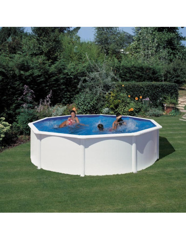 Piscina elevada redonda chapa blanca Ø460x120cms. Gre KIT460ECO  - 1 