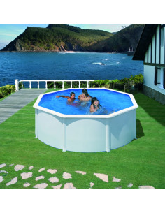 Piscina elevada redonda chapa blanca Ø350x120cms. Gre KIT350ECO - 1 