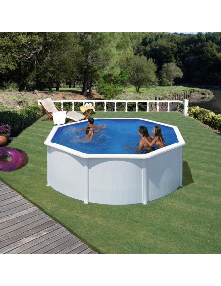 Piscina elevada redonda chapa blanca Ø300x120cms. Gre KIT300ECO  - 1 