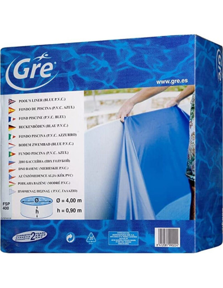 Liner para piscina acero forma de ocho 500x310x120cm Gre azul FPROV507  - 3 