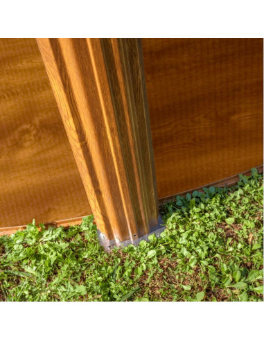 Piscina elevada redonda Ø460x120cm chapa imitación madera. Gre KIT460W  - 10 