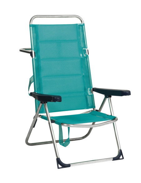 Silla playa alta acolchada aluminio respaldo alto azul Alco 670ALGF-30  - 5 