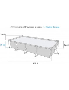 Piscina rectangular tubular elevada 450X220X84cm Intex FramePool 28273  - 1  2