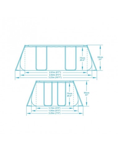 Piscina rectangular desmontable 282x196x84cm+depuradora. Bestway 56629  - 3 