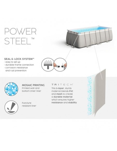 Piscina rectangular desmontable 282x196x84cm+depuradora. Bestway 56629  - 2 