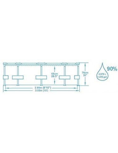 Piscina elevada tubular redonda Ø305x76cm. Bestway 56408  - 3 
