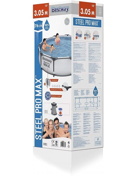 Piscina elevada tubular redonda Ø305x76cm. Bestway 56408  - 4 