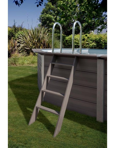 Piscina elevada rectangular 466x326x124cms composite gris. Gre KPCOR46  - 2 