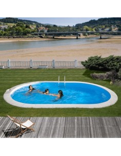 Piscina acero enterrada ovalada 600x320x150cm. Gre Madagascar KPEOV6059  - 1 