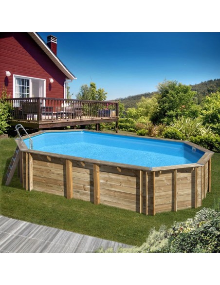 Piscina madera pino ovalada 755x456x146cms. Gre 800007 Orange  - 1 
