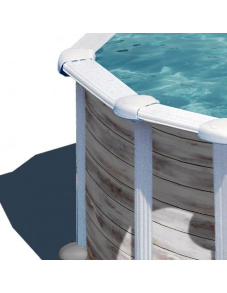 Piscina elevada redonda Ø460X120cms chapa blanca Gre Finlandia KIT460N  - 3 