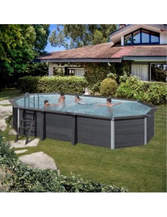 Piscina elevada ovalada 664X386↕124cms. Gre Avantgarde led KPC0V66L  - 1