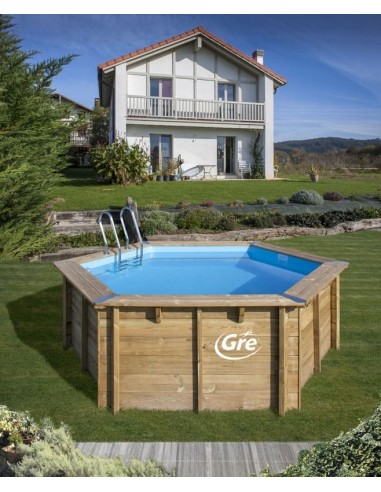 Piscina madera pino redonda Ø400 x ↕119 cms. Gre 800002 Vanille 2  - 5 