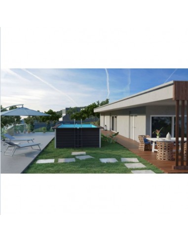 Piscina elevada rectangular 606X326↕124cms. Gre Avantgarde led KPC0R60L  - 4 
