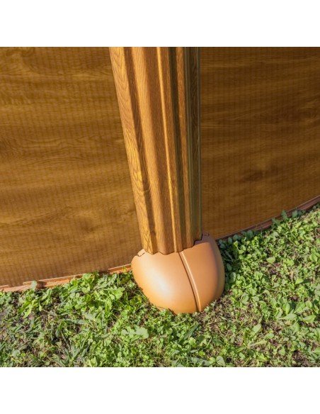 Piscina elevada ovalada 500x300x↕132cms chapa marrón. Gre PROV508WO  - 3 