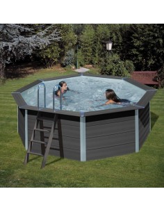 Piscina elevada redonda composite Ø410 X ↕124 CM. Gre KPCO41  - 1