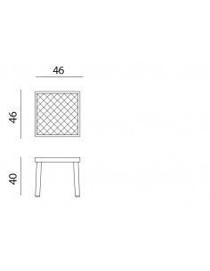 Mesita auxiliar resina polipropileno 46x46cm. Nardi Rodi Blanco  - 1  2