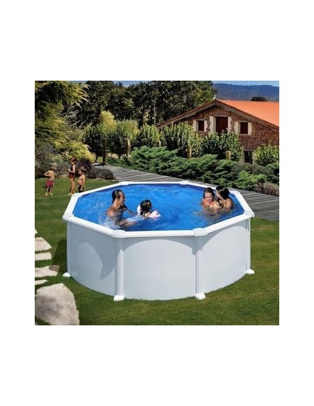 Piscina elevada redonda chapa blanca Ø350x132cms. Gre KITPR358  - 1 