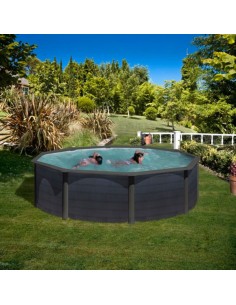 Piscina elevada redonda color grafito Ø460X↕120CM. Gre Kea KIT460GF  - 1