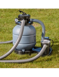 Piscina elevada redonda Ø350x120cm chapa imitación madera. Gre KIT350W  - 1  2