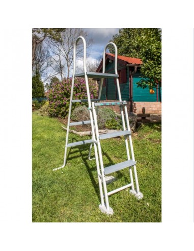 Piscina elevada redonda chapa blanca Ø300x120cms. Gre KITPR303  - 4 