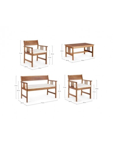 Conjunto jardín: sofa + 2 sillones + mesita. Bizzotto Noemi 0805979  - 3 