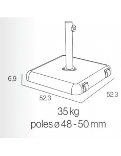 Base parasol 35.kg color antracita. Ezpeleta BPC523AN5700  - 1  2
