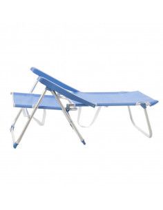 Silla alta playa reclinable, aluminio y textileno azul 100x61x56cm  - 1  2