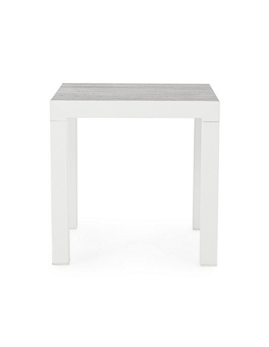 Mesita aluminio y tapa cerámica 50x50cm. Bizzotto Kledi blanco 663341  - 4 