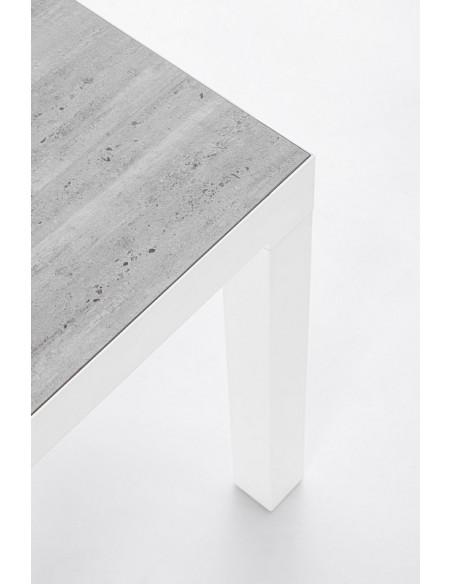 Mesita aluminio y tapa cerámica 50x50cm. Bizzotto Kledi blanco 663341  - 2 