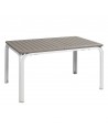 Mesa rectangular comedor jardín en resina y aluminio extensible 140/210cm. Nardi Alloro140 Tortora blanco  - 1