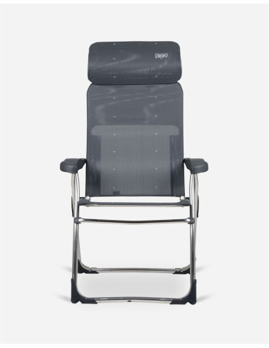 Sillón aluminio extra plano respaldo 7 posiciones con cabezal compact. Crespo Al-215C  - 7 