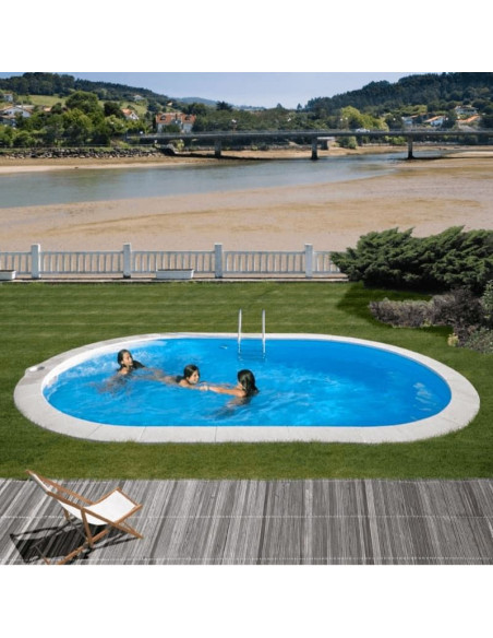 Piscina acero enterrada ovalada 700x320x150cm. Gre Madagascar KPEOV7059  - 1 