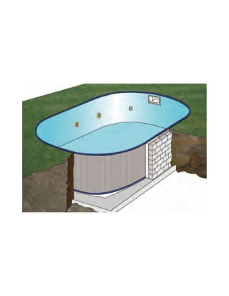 Piscina acero enterrada ovalada 700x320x150cm. Gre Madagascar KPEOV7059  - 9 