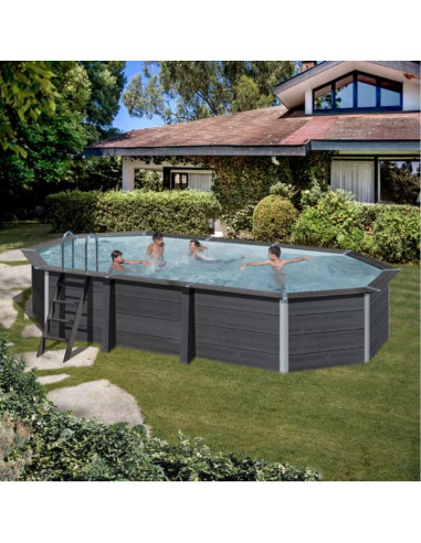 Piscina elevada ovalada 664X386↕124cms. Gre Avantgarde led KPC0V66L  - 1 