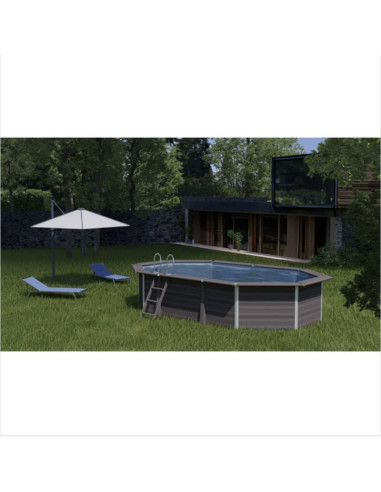 Piscina elevada ovalada 664X386↕124cms. Gre Avantgarde led KPC0V66L  - 6 