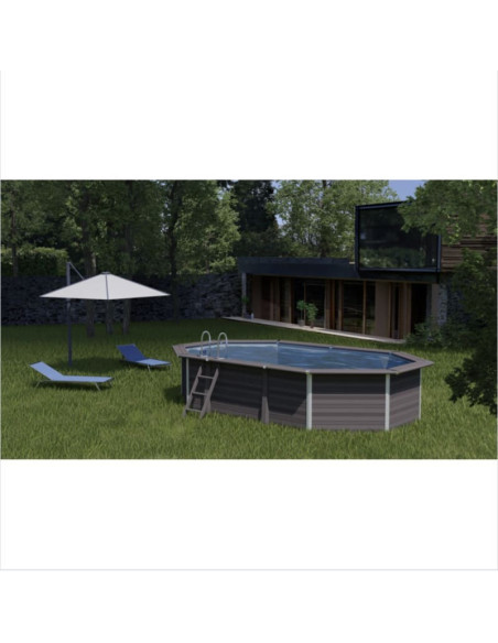 Piscina elevada ovalada 664X386↕124cms. Gre Avantgarde led KPC0V66L  - 6 