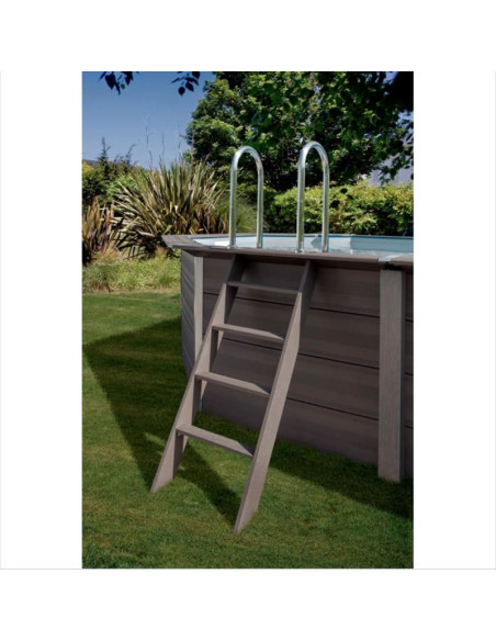 Piscina elevada ovalada 664X386↕124cms. Gre Avantgarde led KPC0V66L  - 11 