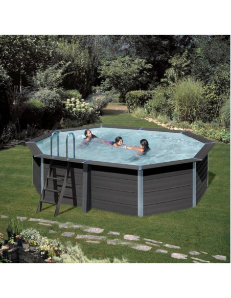 Piscina elevada ovalada 524X386↕124cms. Gre Avantgarde Led KPC0V52L  - 1 