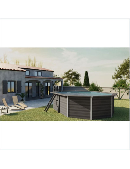 Piscina elevada ovalada 524X386↕124cms. Gre Avantgarde Led KPC0V52L  - 3 