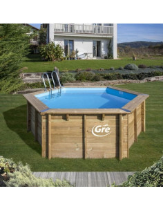 Piscina madera pino redonda Ø400 x ↕119 cms. Gre 800002 Vanille 2 - 1 